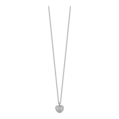 Sterling Silver CZ Heart Necklace – view 3