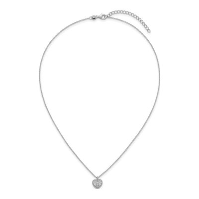 Sterling Silver CZ Heart Necklace – view 5