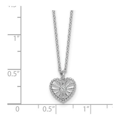 Sterling Silver CZ Heart Necklace – view 6