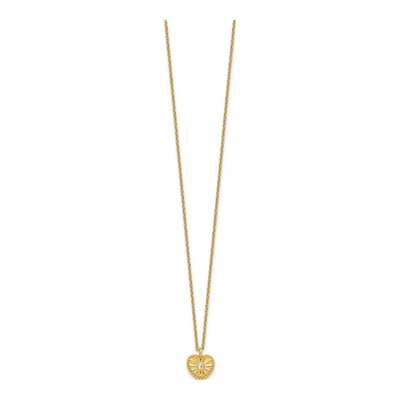 Gold-Plated Sterling Silver CZ Heart Necklace – view 3