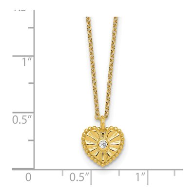 Gold-Plated Sterling Silver CZ Heart Necklace – view 6