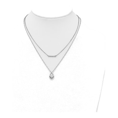 Sterling Silver CZ Puffed Heart Pendant Necklace – view 4