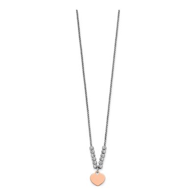 Sterling Silver Heart Disc Beaded Necklace – view 3