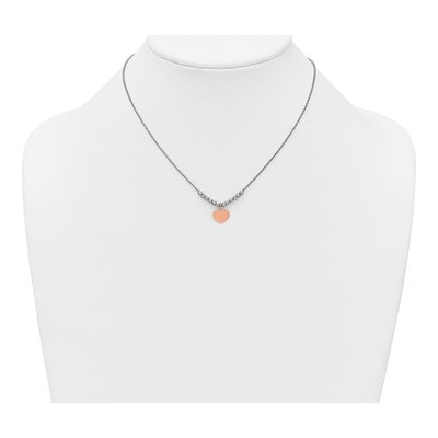 Sterling Silver Heart Disc Beaded Necklace – view 4