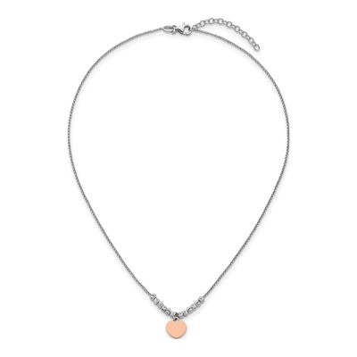 Sterling Silver Heart Disc Beaded Necklace – view 5