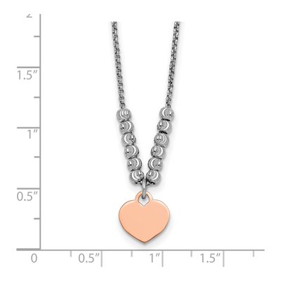 Sterling Silver Heart Disc Beaded Necklace – view 6