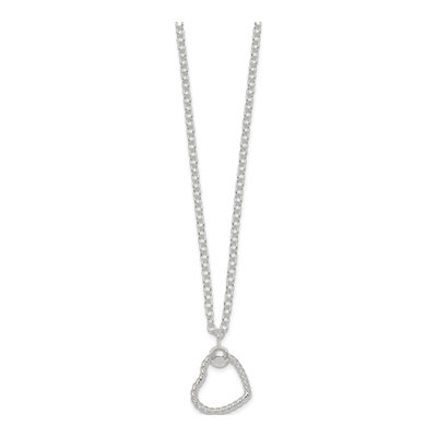 Sterling Silver Twisted Heart Cable Necklace – view 3