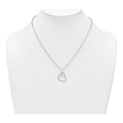 Sterling Silver Twisted Heart Cable Necklace – view 4