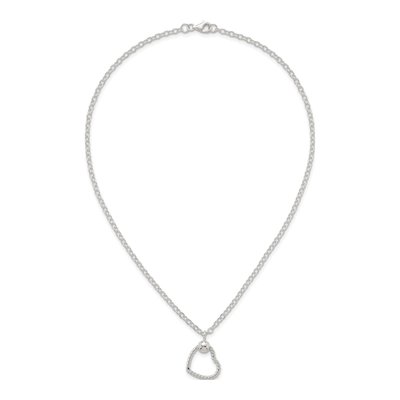 Sterling Silver Twisted Heart Cable Necklace – view 5