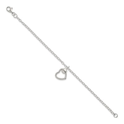Sterling Silver Twisted Heart Bracelet – view 3