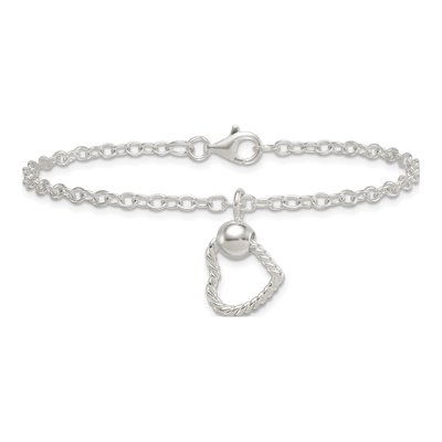 Sterling Silver Twisted Heart Bracelet – view 4