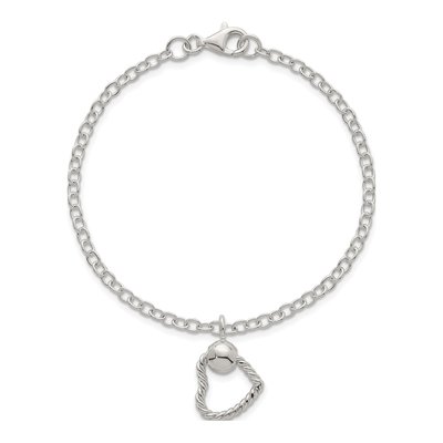 Sterling Silver Twisted Heart Bracelet – view 5
