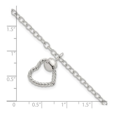Sterling Silver Twisted Heart Bracelet – view 6