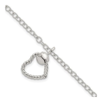 Sterling Silver Twisted Heart Bracelet