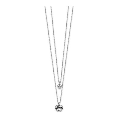 Sterling Silver MOM Heart Necklace – view 3