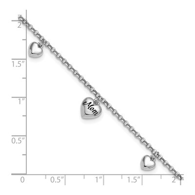 Sterling Silver MOM Heart Bracelet – view 6