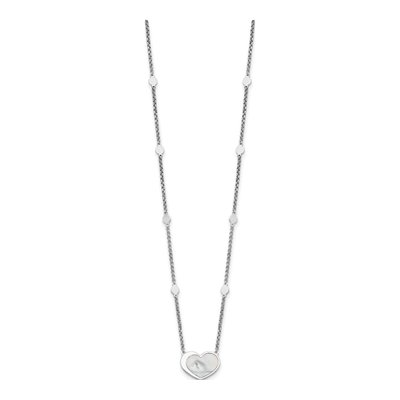 Sterling Silver Mother of Pearl Heart Necklace – view 2