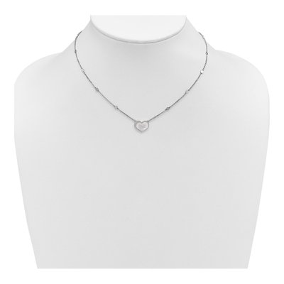 Sterling Silver Mother of Pearl Heart Necklace – view 3