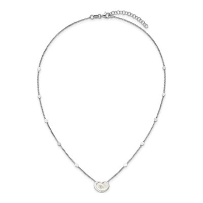 Sterling Silver Mother of Pearl Heart Necklace – view 4