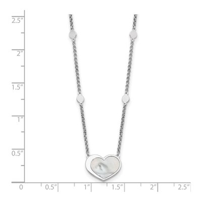 Sterling Silver Mother of Pearl Heart Necklace – view 5