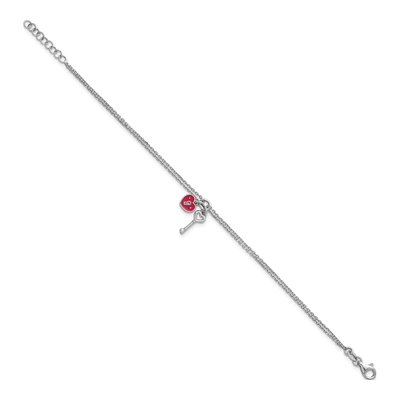 Sterling Silver Heart Lock Key Bracelet – view 3