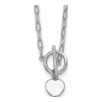 Sterling Silver Heart Paperclip Necklace