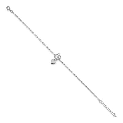 Sterling Silver Heart Paperclip Bracelet – view 3
