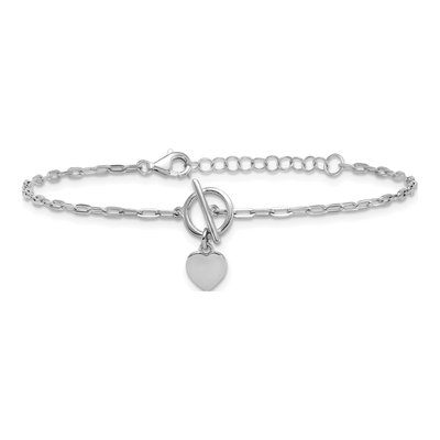 Sterling Silver Heart Paperclip Bracelet – view 4