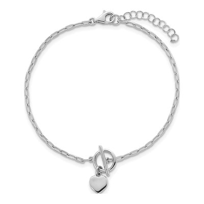Sterling Silver Heart Paperclip Bracelet – view 5
