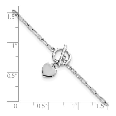 Sterling Silver Heart Paperclip Bracelet – view 6