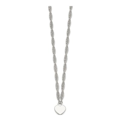 Sterling Silver Heart Disc Necklace – view 3