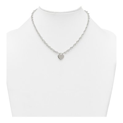 Sterling Silver Heart Disc Necklace – view 4