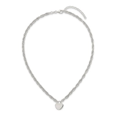Sterling Silver Heart Disc Necklace – view 5