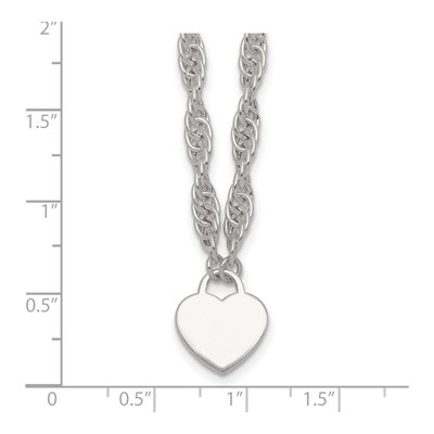 Sterling Silver Heart Disc Necklace – view 6