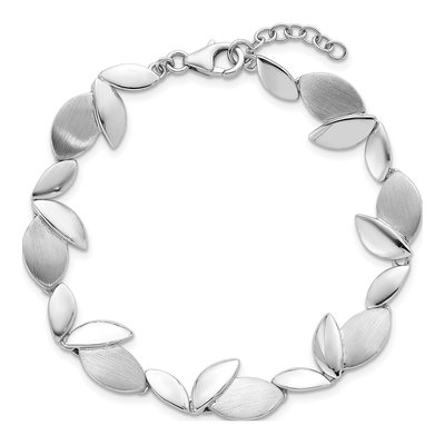 Sterling Silver Fancy Leaves Bracelet – view 5