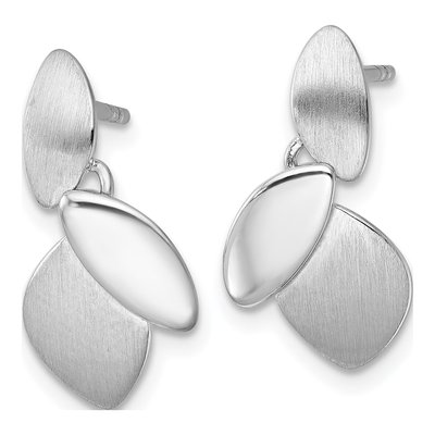 Sterling Silver Leaf Dangle Earrings – view 3