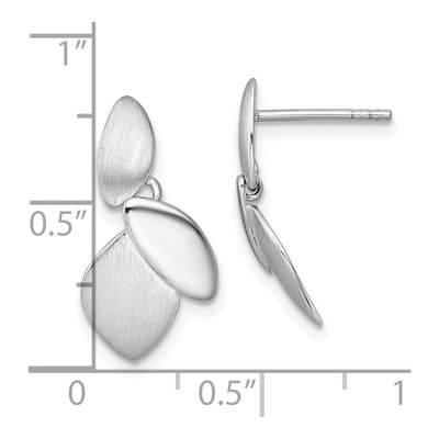 Sterling Silver Leaf Dangle Earrings – view 4