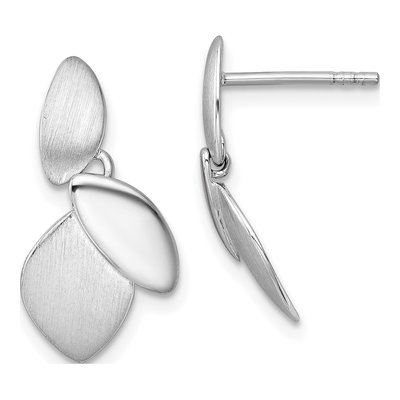 Sterling Silver Leaf Dangle Earrings