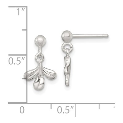 Sterling Silver Three Leaf Dangle Earrings – view 4
