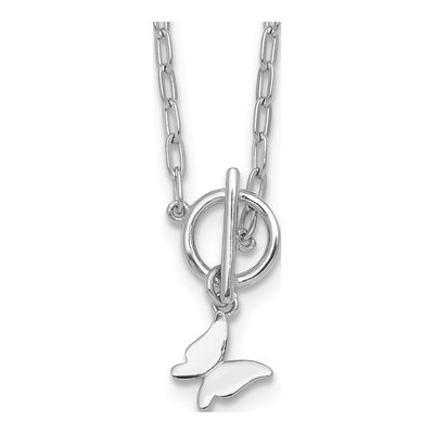 Sterling Silver Butterfly Paperclip Necklace