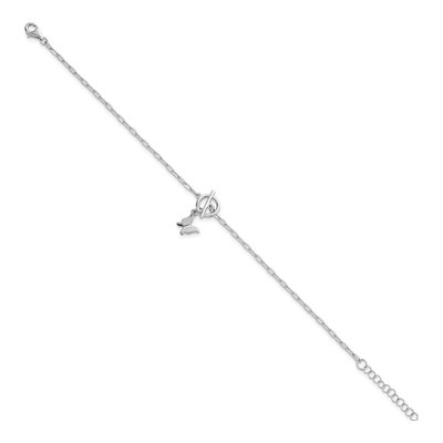 Sterling Silver Butterfly Paperclip Bracelet – view 3