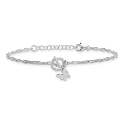 Sterling Silver Butterfly Paperclip Bracelet – view 4
