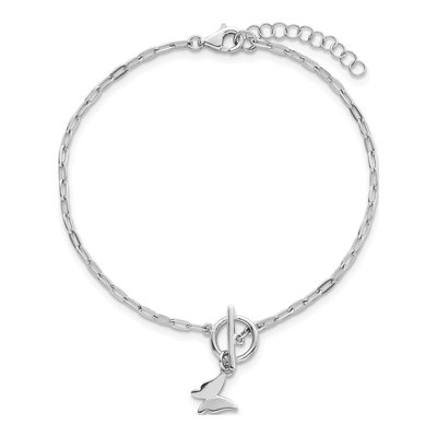 Sterling Silver Butterfly Paperclip Bracelet – view 5