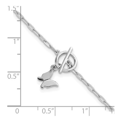 Sterling Silver Butterfly Paperclip Bracelet – view 6