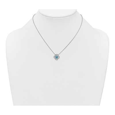 Sterling Silver CZ Clover Necklace – view 4