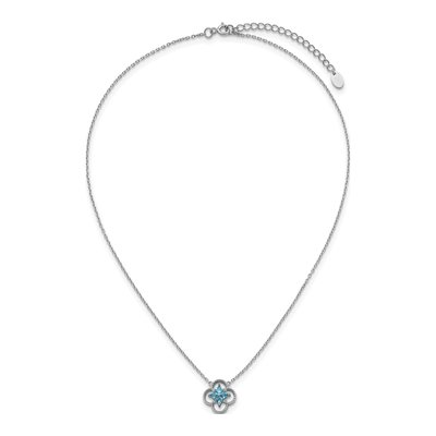 Sterling Silver CZ Clover Necklace – view 5