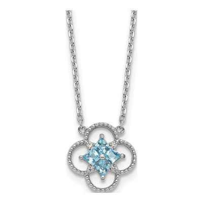 Sterling Silver CZ Clover Necklace