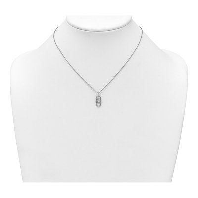 Sterling Silver CZ Oval Butterfly Necklace – view 4