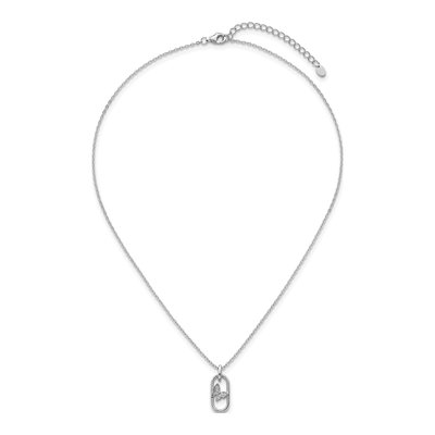 Sterling Silver CZ Oval Butterfly Necklace – view 5