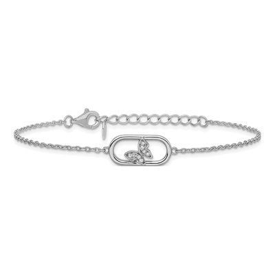 Sterling Silver CZ Butterfly Bracelet – view 4